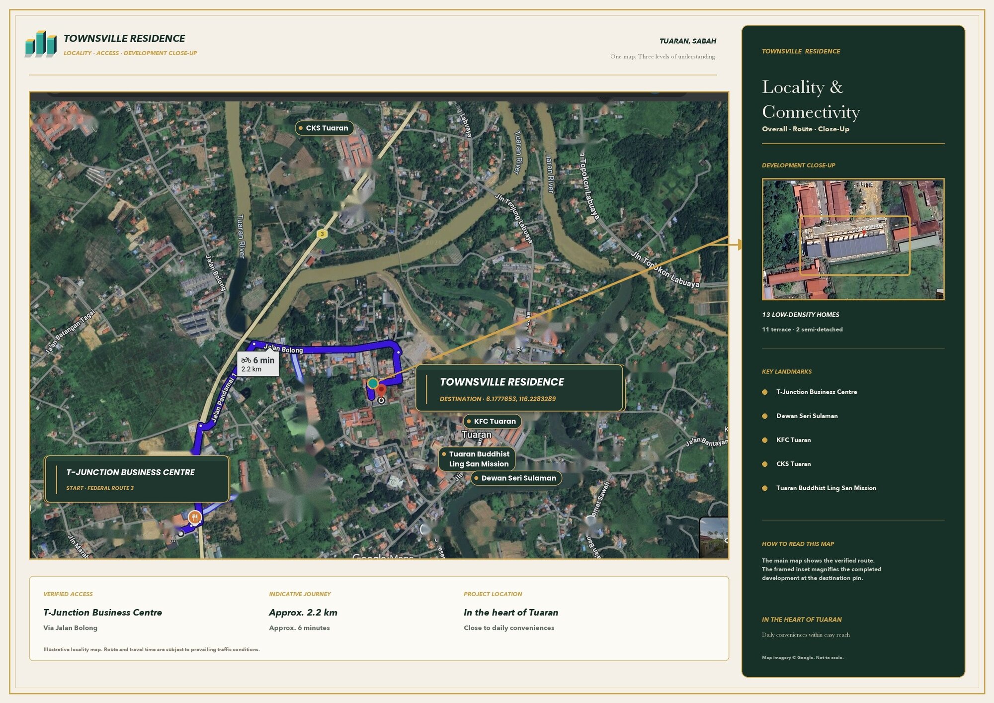 Townsville Residence locality & connectivity map — Tuaran